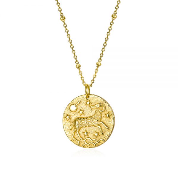 Collar Medalla Zodiaco Baño de Oro