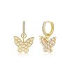 Aro circonita mariposa perla oro