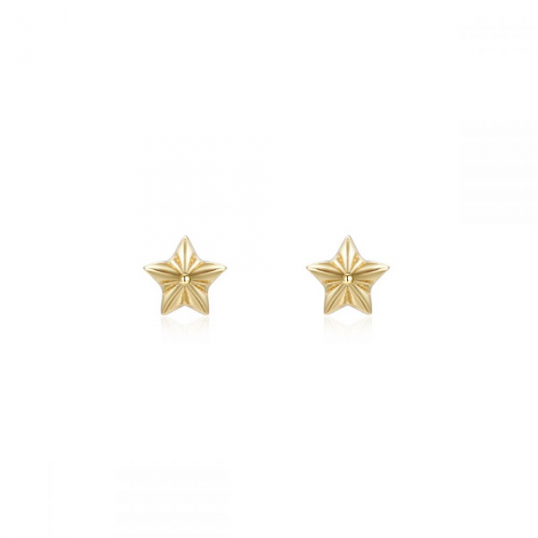 Mini Pendientes Estrella Baño de Oro